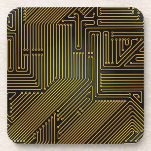 Computer circuit board pattern coaster