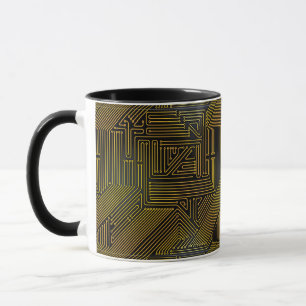 Computer circuit board pattern mug