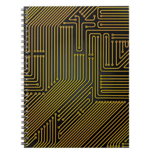 Computer circuit board pattern notebook