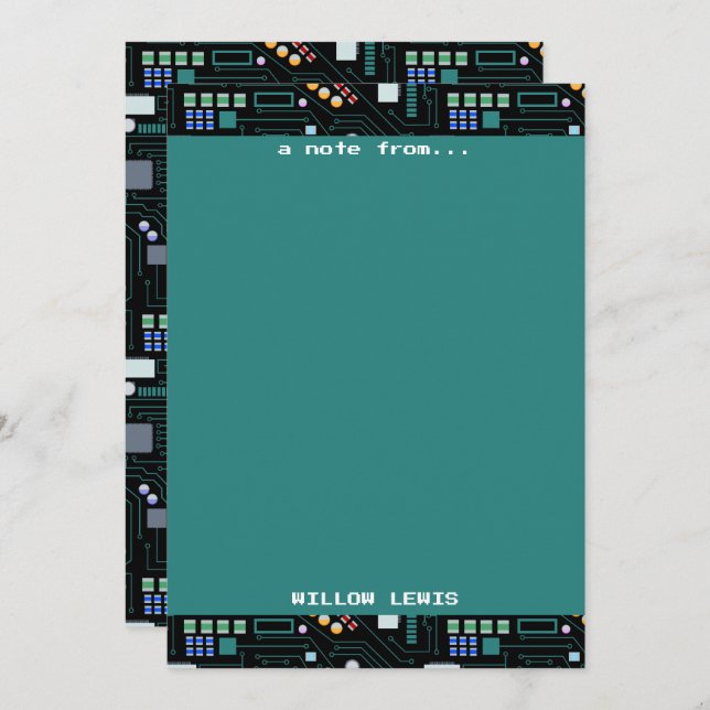 Computer Circuit Board Pattern Office Decor Card (Front/Back)