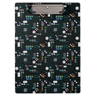 Computer Circuit Board Pattern Office Decor Clipboard