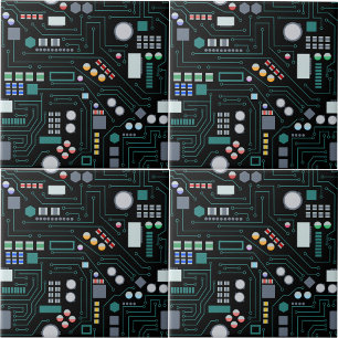 Computer Circuit Board Pattern Office Decor Tile