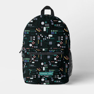 Computer Circuit Board Pattern School Printed Backpack