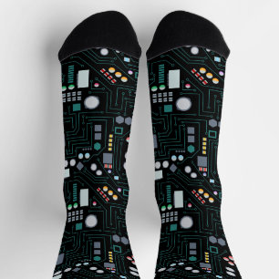 Computer Circuit Board Pattern  Socks