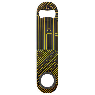 Computer circuit board pattern speed bottle opener