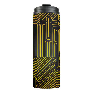 Computer circuit board pattern thermal tumbler