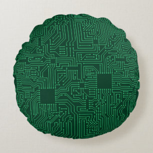 Computer circuit board round pillow