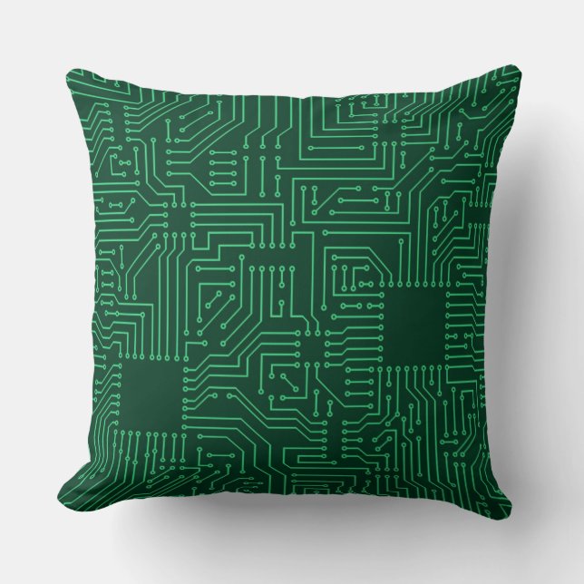 Computer circuit board throw pillow (Front)