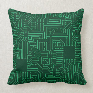 Computer circuit board throw pillow