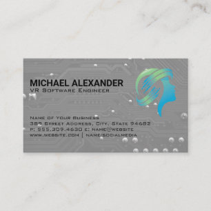Computer Circuit Board   VR Headset Tech Business Card