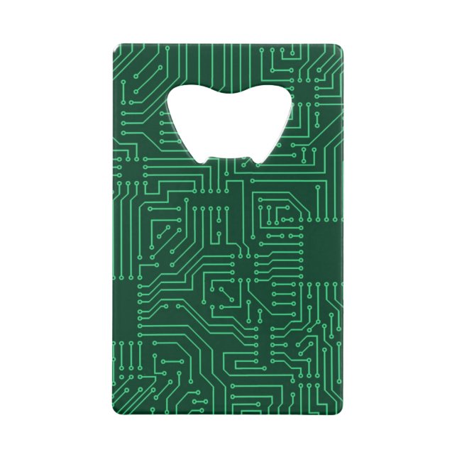 Computer circuit board wallet bottle opener (Front)