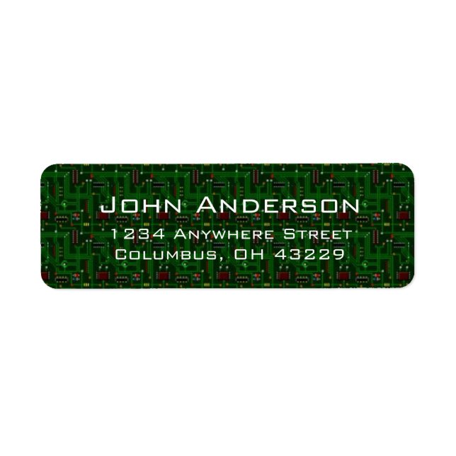Computer Circuit Boards Masculine Address Labels (Front)