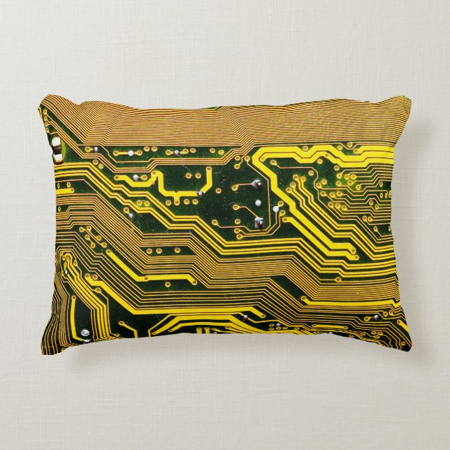 computer circuit boardtelecommunication,abstract,a accent pillow (Front)