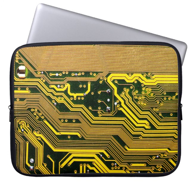 computer circuit boardtelecommunication,abstract,a laptop sleeve (Front)