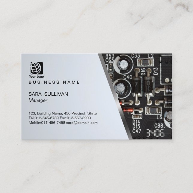 Computer Circuits Computer Service Business Card (Front)