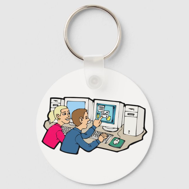Computer Class Lessons Keychain (Front)