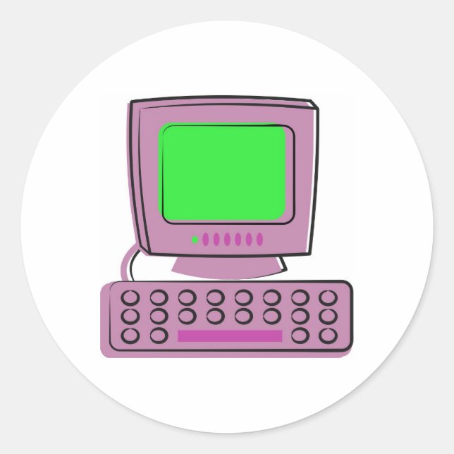 Computer Classic Round Sticker (Front)