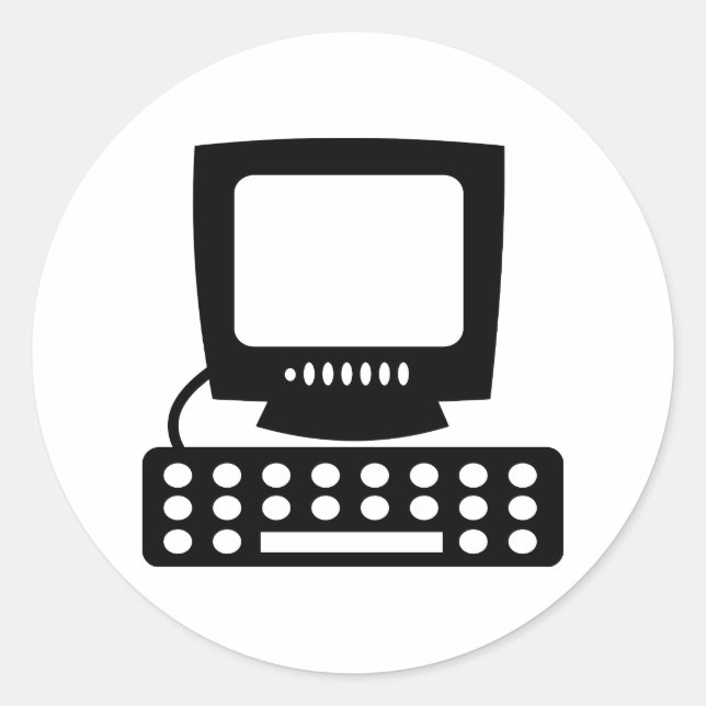 Computer Classic Round Sticker (Front)