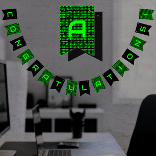 Computer Code Cyber & Tech Team - Own Name or Text Bunting Flags