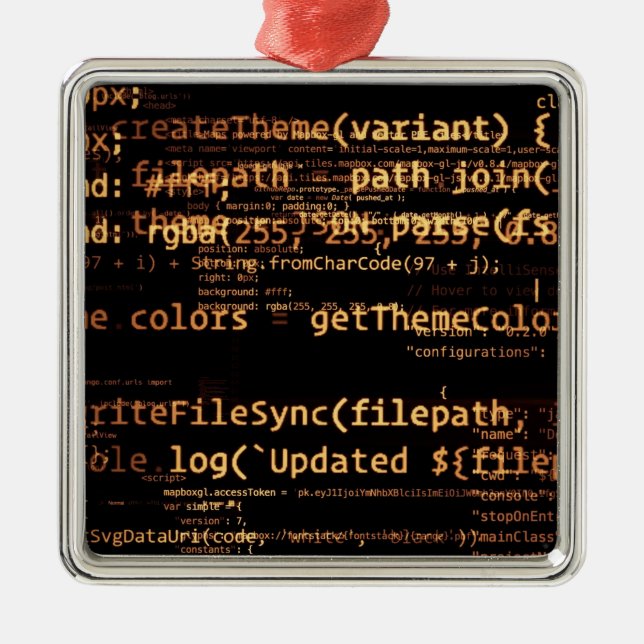 Computer code metal ornament (Front)