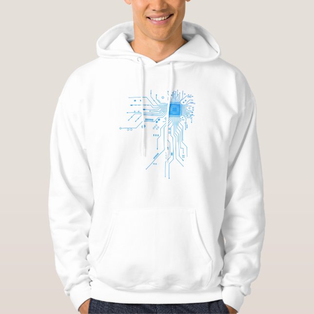 Computer CPU Chip PCB Circuit Design Tech Gift Hoodie (Front)