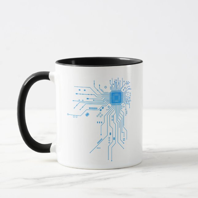 Computer CPU Chip PCB Circuit Design Tech Gift Mug (Left)