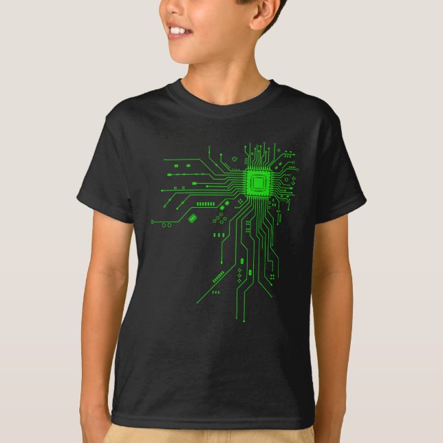 Computer CPU Chip PCB Circuit Design Tech Gift T-Shirt (Front)
