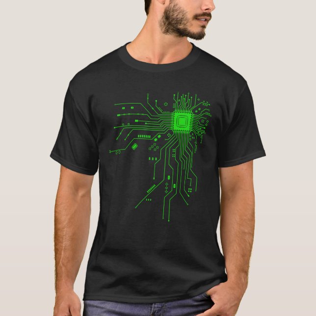 Computer CPU Chip PCB Circuit Design Tech Gift T-Shirt (Front)