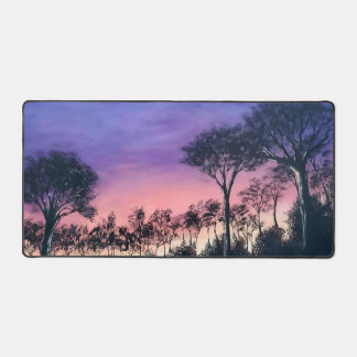 Computer desk keyboard matt with trees at sunset desk mat