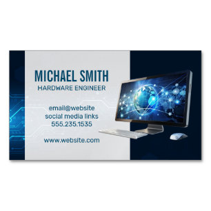 Computer Desktop   Modern Technology Digital Magnetic Business Card