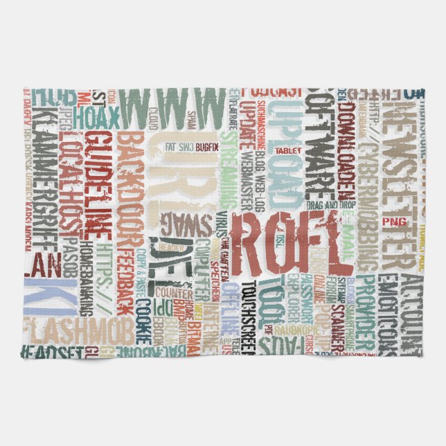Computer Dictionary in Colours Kitchen Towel (Horizontal)