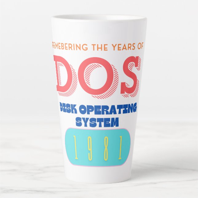 Computer Disk Operating System (DOS) Latte Mug (Front)