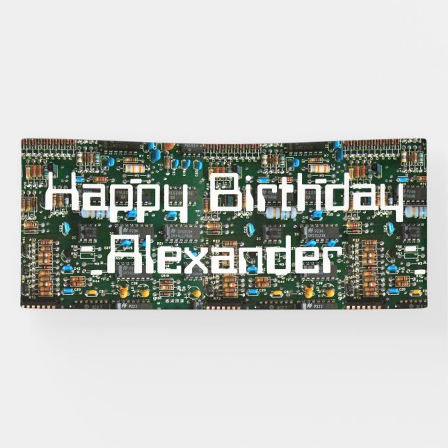 Computer Electronics Personalized Circuit Banner (Horizontal)