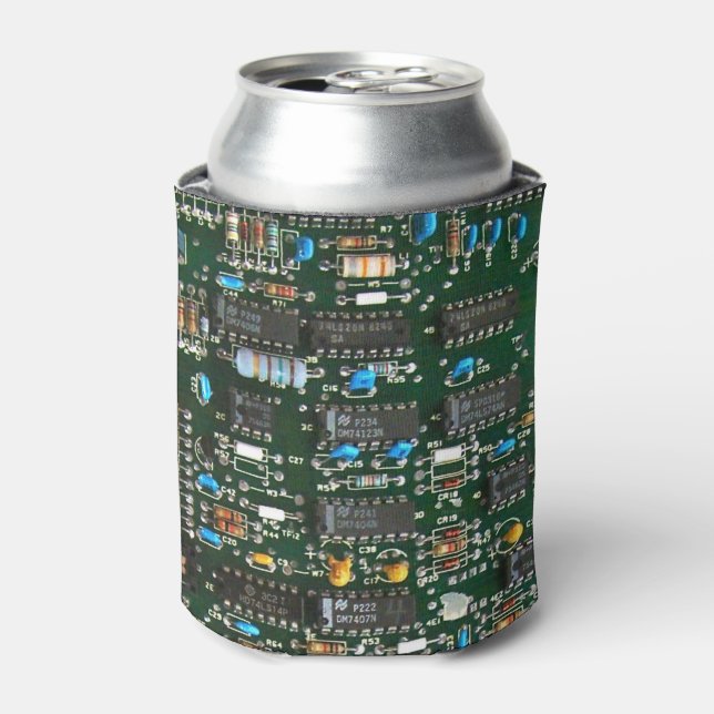 Computer Electronics Printed Circuit Board Image Can Cooler (Can Front)