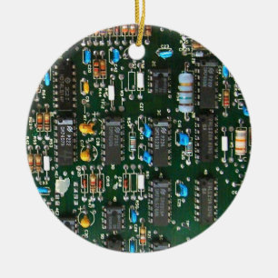 Computer Electronics Printed Circuit Board Image Ceramic Ornament