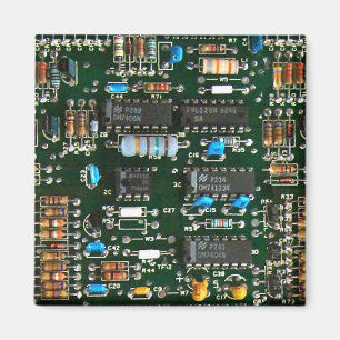 Computer Electronics Printed Circuit Board Image Magnet