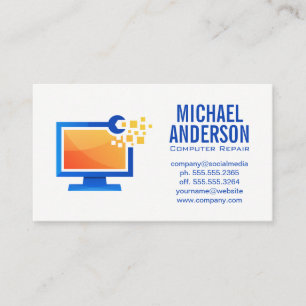 Computer Electronics Repairman   Technician Business Card