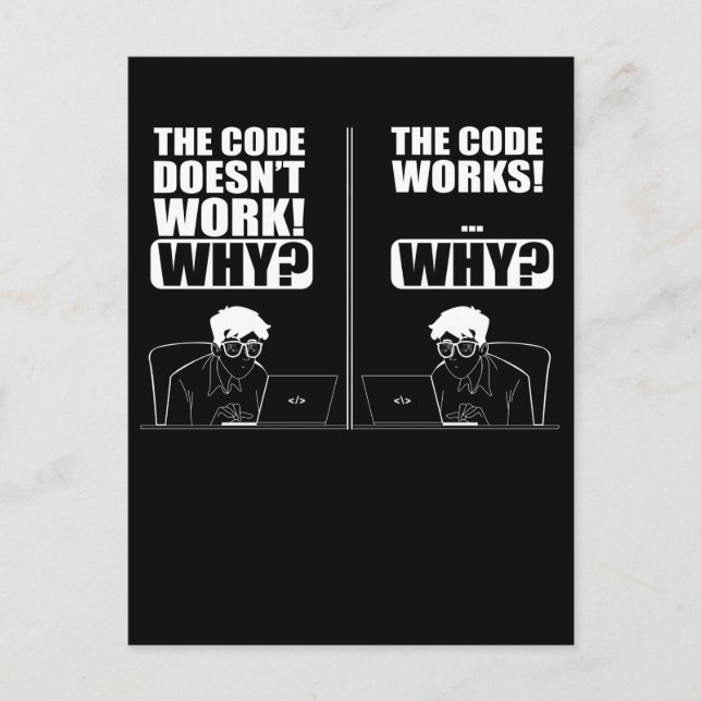 Computer Engineer Coding Fun Funny Programmer Postcard (Front)