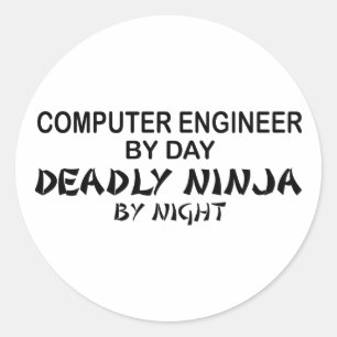 Computer Engineer Deadly Ninja Classic Round Sticker