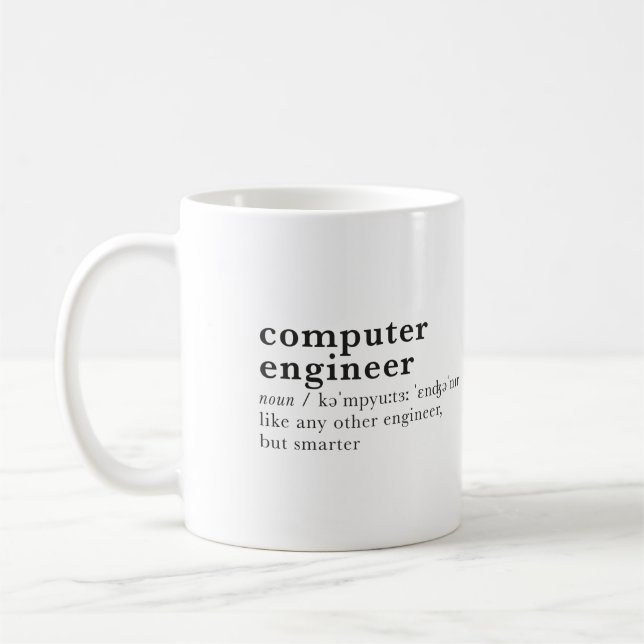 computer engineer. funny dictionary entry. coffee mug (Left)