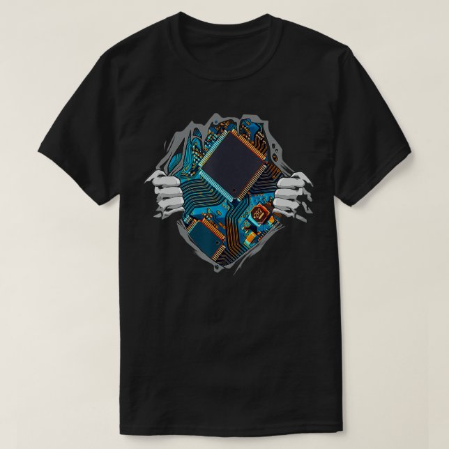 Computer Engineer Hardware eng CPU Chip Circuit Mo T-Shirt (Design Front)