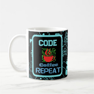 computer engineer programmer coding tech black coffee mug