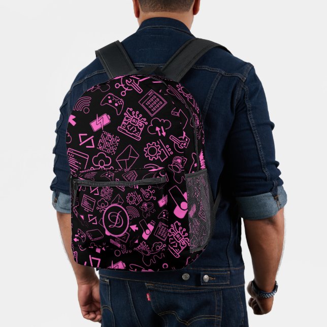 computer engineer programmer coding tech pink printed backpack (Insitu (Model))