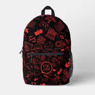 computer engineer programmer coding tech red printed backpack