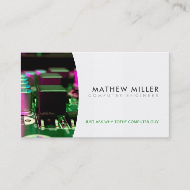 Computer Engineer Slogans Business Cards (Front)