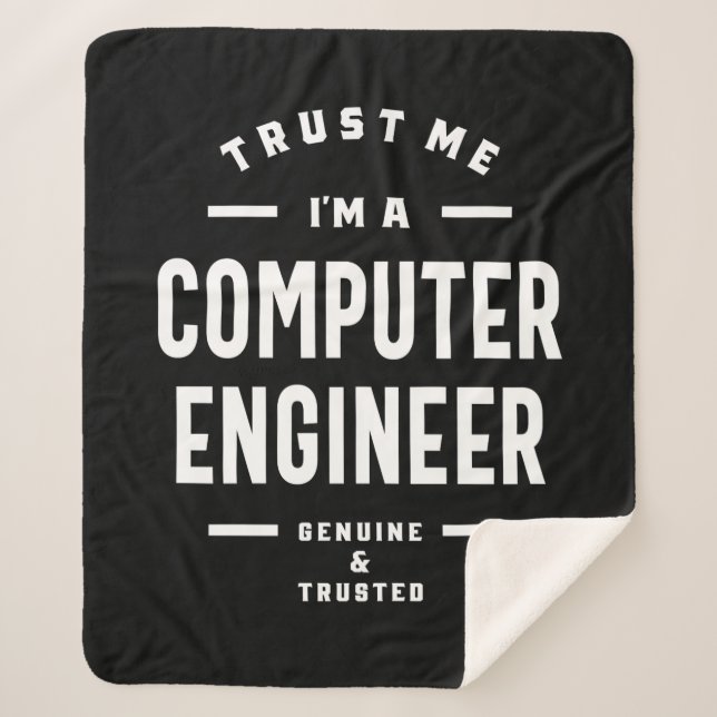 Computer Engineer Work Job Title Gift Sherpa Blanket (Front)
