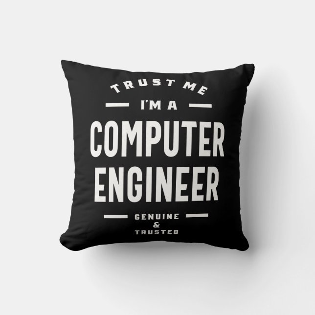 Computer Engineer Work Job Title Gift Throw Pillow (Front)