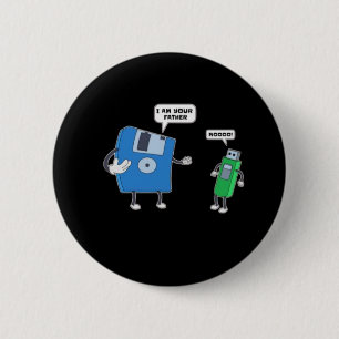 Computer Engineering Father & Son Floppy Disc Gift 2 Inch Round Button