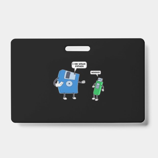 Computer Engineering Father & Son Floppy Disc Gift Badge (Front)