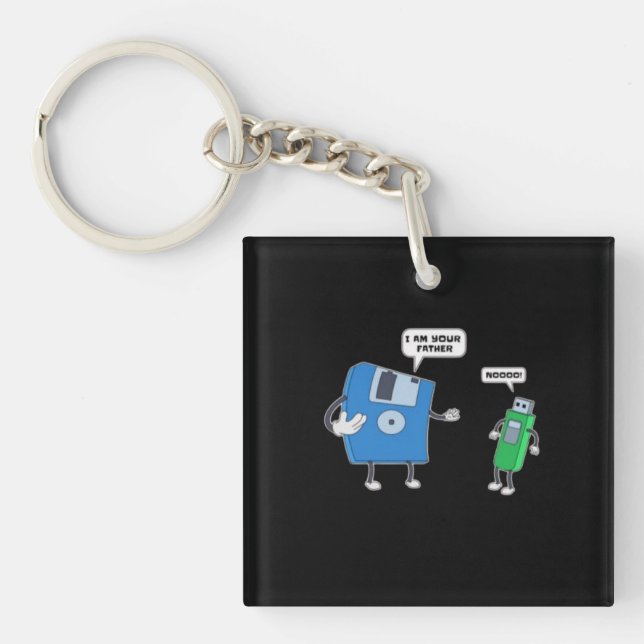 Computer Engineering Father & Son Floppy Disc Gift Keychain (Front)